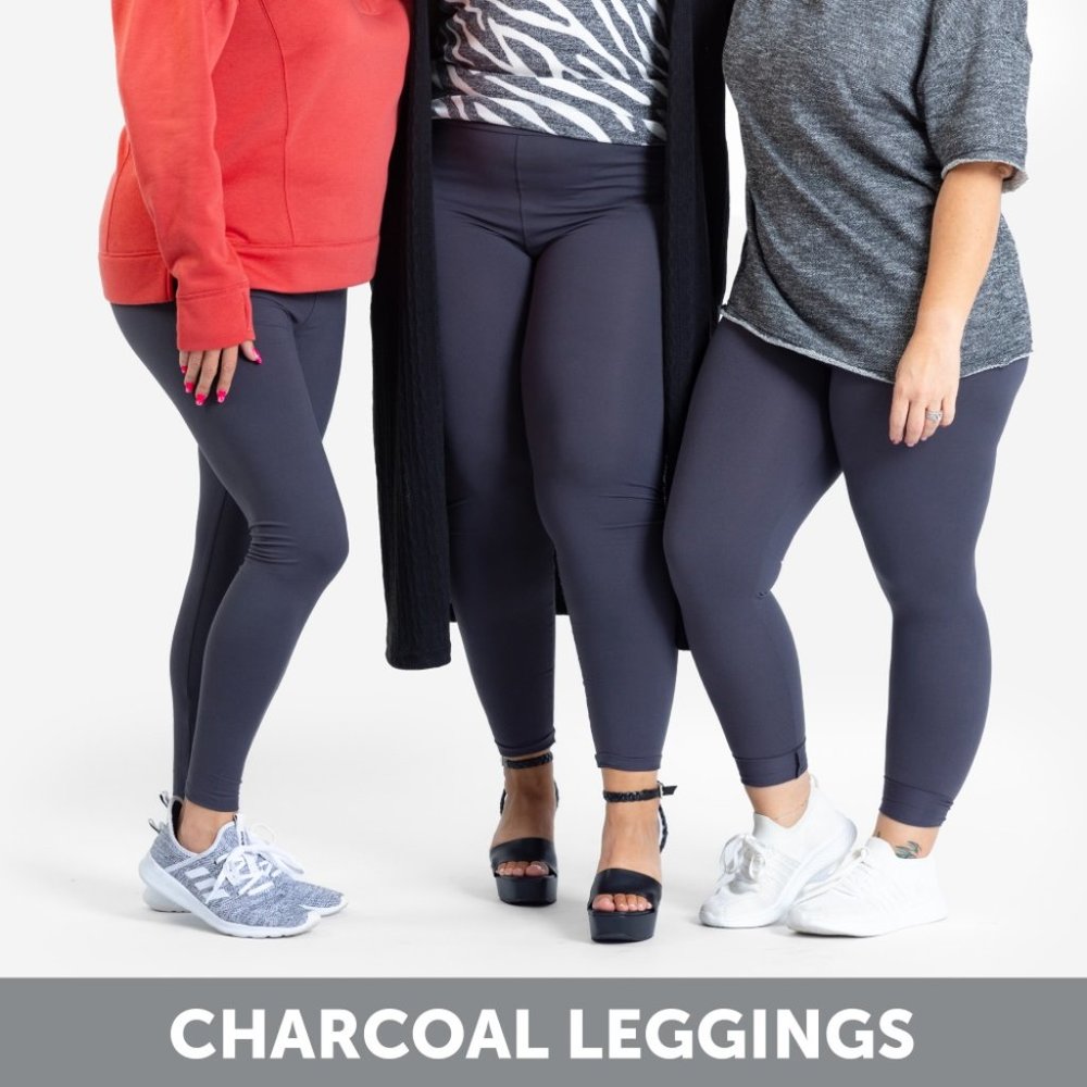 TC LuLaRoe Tall & Curvy Leggings Versatile Solid Dark Gray NWT - Picture 3 of 4